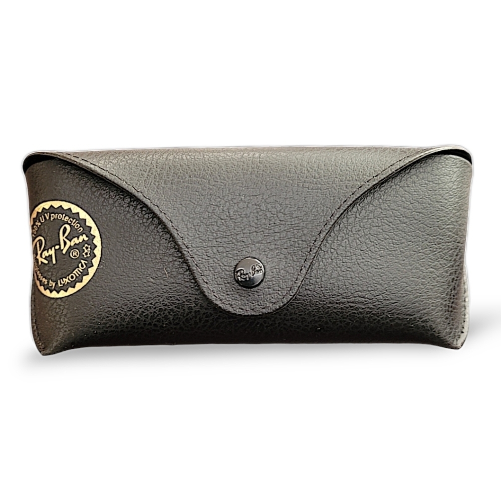 Ray Ban Luxotica Black Leather Snap Semi Hard  Sunglasses Case